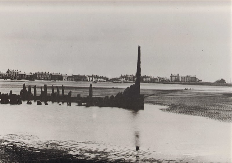 File:This wreck on Seaton Carew's shoreline shows that, aside from the beach huts and pleasure boats, the sea could be a dangerous place. With only its skeleton remaining, this particular ship appears to (5980701643).jpg