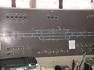 Track display in station office at Miaoli station