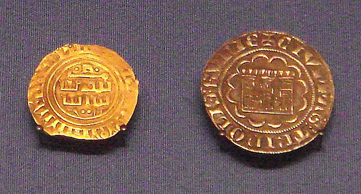 County of Tripoli gold bezant in Arabic (1270-1300), and Tripoli silver gros (1275-1287). British Museum. Tripoli gold bezant in Arabic 1270 1300 Tripoli silver gros 1275 1287.jpg