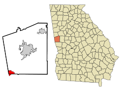 Расположение в округе Труп и в Джорджии