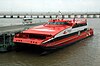 A TurboJET catamaran docked at Terminal Marítimo