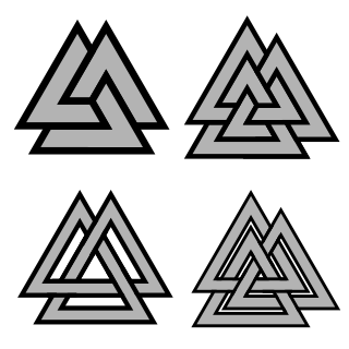 <span class="mw-page-title-main">Valknut</span> Germanic multi-triangular symbol, occurs in several forms