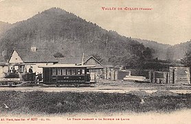 Le train passant à la scierie (photographie Adolphe Weick).