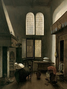 Interior with a Woman Seated by a Hearth