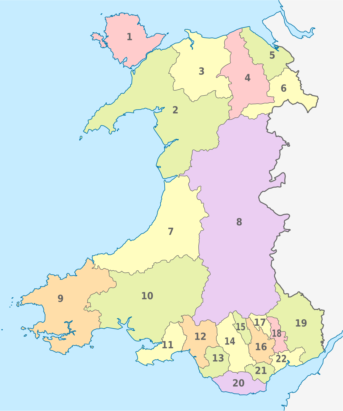 Где находится уэльс. Уэльс границы на карте. Административное деление Уэльса. Административное деление Уэльса карта.
