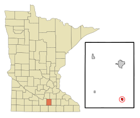Waseca County Minnesota Incorporated and Unincorporated areas New Richland Highlighted.svg