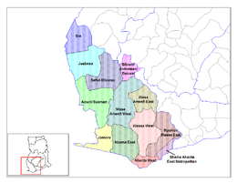 Distretto di Wassa Ovest – Mappa