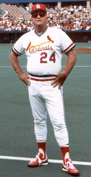 Herzog as manager of the Cardinals in 1987