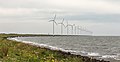 Windmolenpark in het IJsselmeer bij de Ketelbrug (Flevoland)
