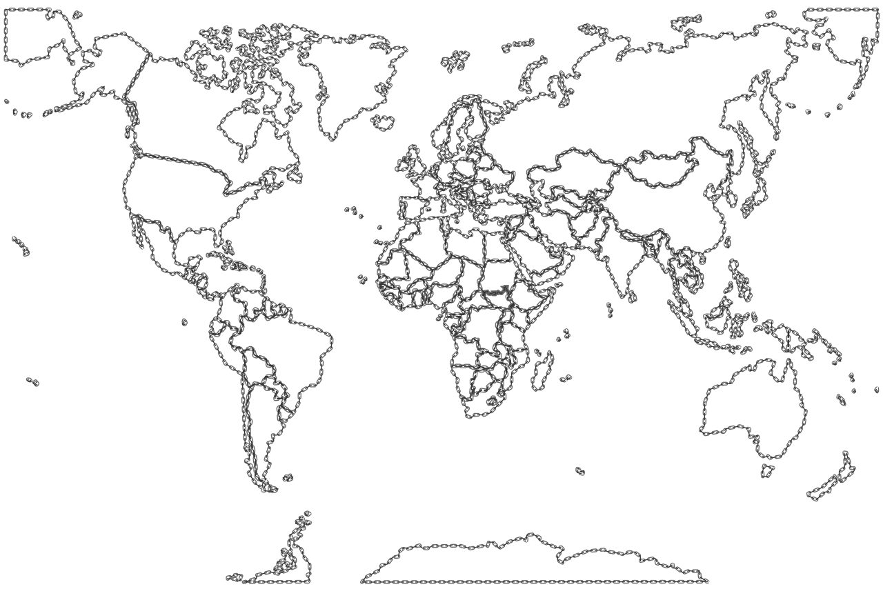 Outline Map World Countries