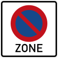 Zeichen 290.1 - Beginn eines eingeschränkten Haltverbotes für eine Zone, StVO 2009.svg