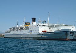 The Princesa Cypria behind the Poseidonia in Eleusis, June 2004