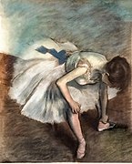 ‎Danseuse rattachant son soulier - Edgar Degas - Bibliothèque de l'Institut national d'histoire de l'art (Dancer retying her shoe)