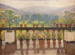 La terrasse à Marquayrol, temps pluvieux - Henri Martin - Musée de Cahors