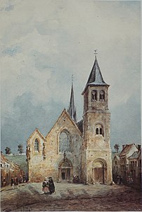 Aquarelle de l'église st Hilaire, 1846.