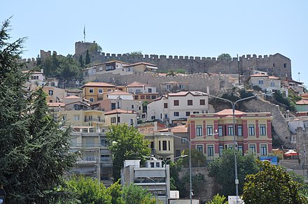 View of the Byzantine fortress in the old town of Kavala.