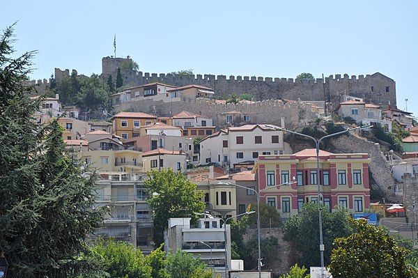 View of the Byzantine fortress in the old town of Kavala.