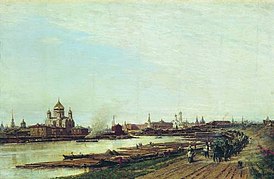 Вид Москвы с Бабьего городка. А. П. Боголюбов, 1880-е годы