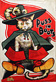 Poster anglais représentant le Chat botté à la fin du XIXe ou au début du XXe siècle. Auteur inconnu.