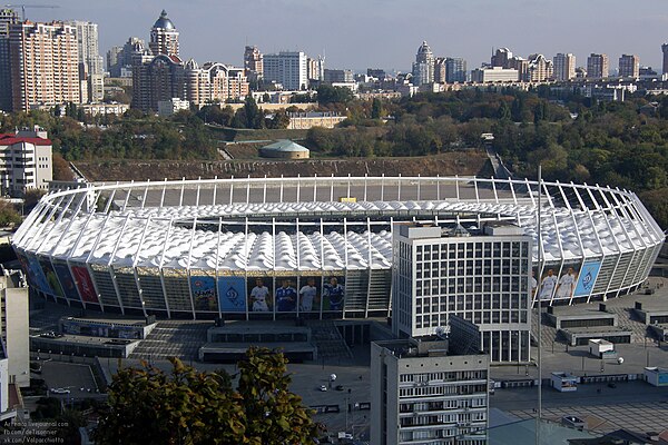 The NSC Olimpiyskiy Stadium in Kyiv hosted the final