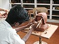 A clay sculptor at work
