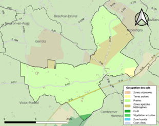 Barevná mapa znázorňující využití půdy.