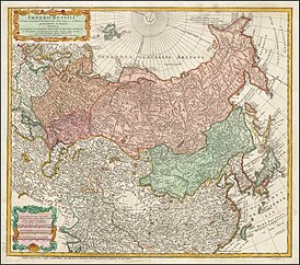 Карта России и Китайской «Тартарии» в 1730 году