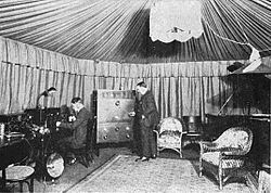 Studio of RCA's first broadcasting station, the short-lived WDY, located at its plant in Roselle Park, New Jersey (1922)