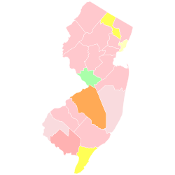 Kean
20-30%
30-40%
40-50%
Kramer
20-30%
40-50%
Parker
50-60%
Rafferty
30-40% 1981 New Jersey Gubernatorial Republican primary results.svg