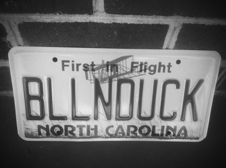 A North Carolina license plate