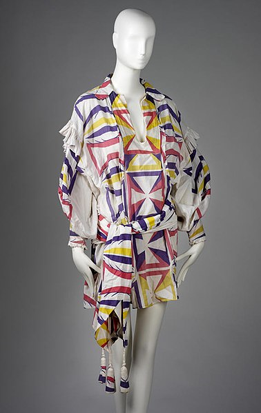 Vivienne Westwood and Malcolm McLaren hand screen-printed cotton dress and sash, Pirate collection, 1981