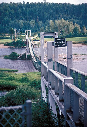 Priceville Footbridge spanning the Main Southwest Miramichi River