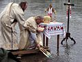 English: Great Blessing of Waters at Theophany San river in Sanok