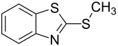 Structural formula of 2-methylthiobenzothiazole