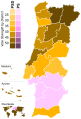 Results by district for the 2011 Portuguese legislative election.