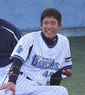 20120401 Hyuma Matsui, infielder of the Yokohama DeNA BayStars, at Yokosuka Stadium.JPG