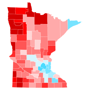 2022 Minnesota secretary of state election swing map by county.svg