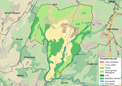 Mappa a colori che mostra l'uso del suolo.