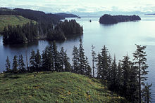 Afognak Island coastline at Kazakof Bay Afognak coastline.jpg