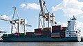 * Nomination Container feeder Akacia in the port of Hamburg --MB-one 09:06, 8 August 2024 (UTC) * Review less water and more from crane would be better --Georgfotoart 09:39, 9 August 2024 (UTC) Thanks for the review. I can crop out more water, but I can't show more of the cranes unfortunately --MB-one 14:48, 9 August 2024 (UTC) OK, the motif is the ship --Georgfotoart 19:30, 9 August 2024 (UTC)