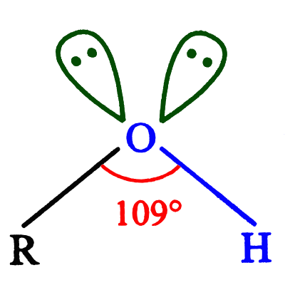 File:Alcohol Structure with angle and lone pair.svg