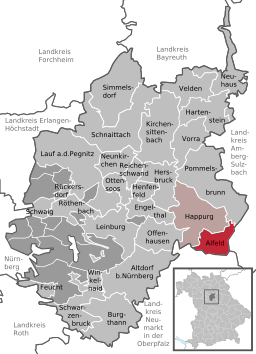 Läget för Alfeld i Landkreis Nürnberger Land