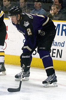 Campbell playing for the Manchester Monarchs in 2011 Andrew Campbell Monarchs.jpg