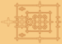 The general layout of Angkor Wat with its central structure in the middle