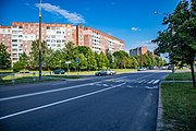 English: Anharskaja microdistrict, Hierasimienki street. Minsk, Belarus Беларуская: Мікрараён Ангарская, вуліца Герасіменкі. Мінск, Беларусь Русский: Микрорайон Ангарская, улица Герасименко. Минск, Беларусь