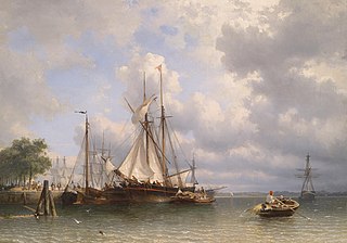 Antonie Waldorp (1862): Segelschiffe im Hafen, private collections.