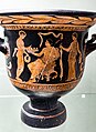 Apulian red figure bell-krater - RVAp extra - Dionysos with satyr and maenad - draped youths - Firenze MAN 4037 - 03
