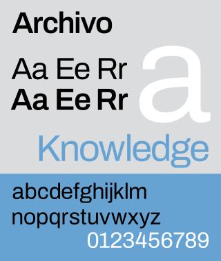 <span class="mw-page-title-main">Archivo</span> Open-source sans serif typeface