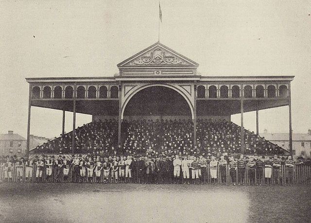 The inauguration of the Grandstand on 26 December 1885
