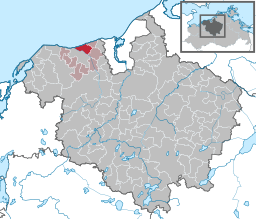 Läget för kommunen Börgerende-Rethwisch i Landkreis Rostock